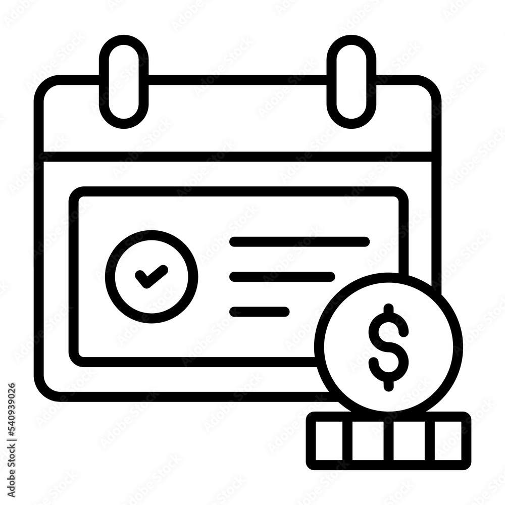 Calculating annual, monthly salary, Earned profit during fiscal year, Premium quality vector illustration concept. line icon symbol. Calculating annual, monthly salary, Earned profit during fiscal year, Premium quality vector illustration concept. line icon symbol.