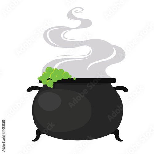 Witch cauldron isolated vector illustration photo