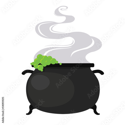 Witch cauldron isolated vector illustration