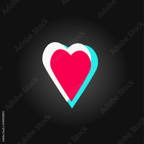 Icon for popular social network. Black - blue - pink modern advertising social media design. Circle illustration Vector Isolated on black background