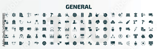 set of 100 general filled icons set. flat icons such as advertising networks, ar app, digital banking, ar game, ecommerce platform, active sensor, digital economy, future technology, add photos,