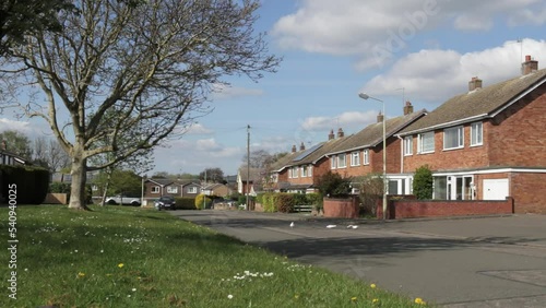 Typical street scene on an estate in a typical UK town