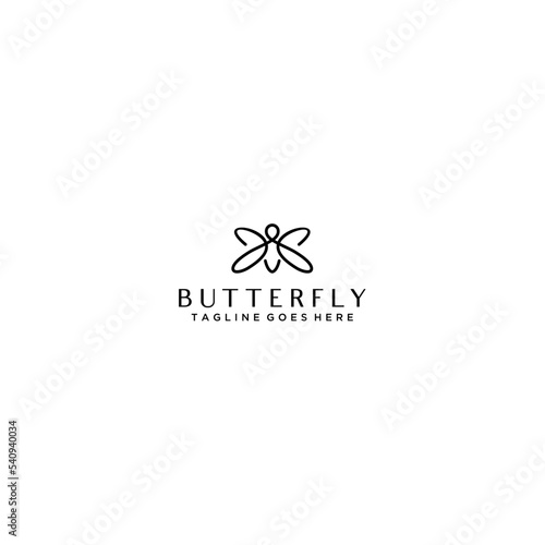 Butterfly logo. Luxury line logotype design. Universal premium butterfly symbol logotype.