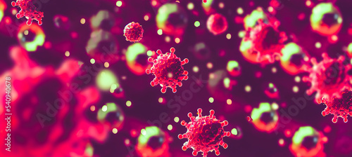 Covid-19 new surprise variants of concern BF.7 variant  BQ.1 variant  BA.2.75 and BA.4.6 concept  SARS-Cov-2  mutations strains 3d rendering