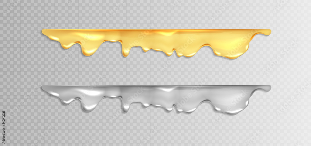 Liquid gold and silver, drops of precious metals Liquid gold and silver, drops of precious metals