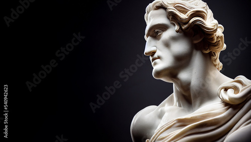 Illustration of a Renaissance marble statue of Prometheus. He is the God of forethought and crafty counsel in Greek and Roman mythology.