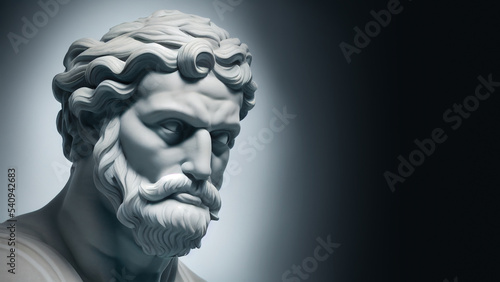 Fotografie, Obraz 3D illustration of a Renaissance marble statue of Uranus