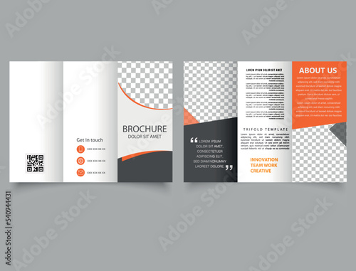 Abstract trifold brochure. Business flyer design. Flyer for printing. Catalog Vector Template.