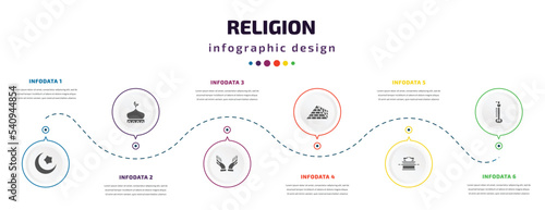 Foto religion infographic element with icons and 6 step or option