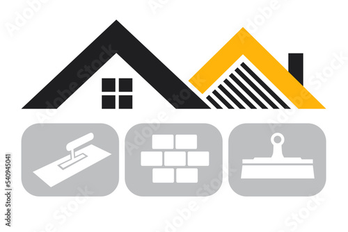 Plastering finishing company logo in vector quality.