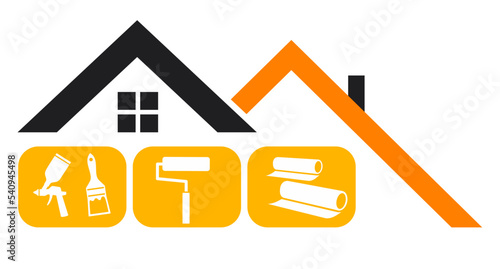Home and house painting service graphic.