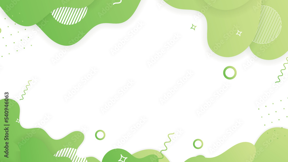 Green and white abstract background with curve wave liquid fluid and memphis style Green and white abstract background with curve wave liquid fluid and memphis style
