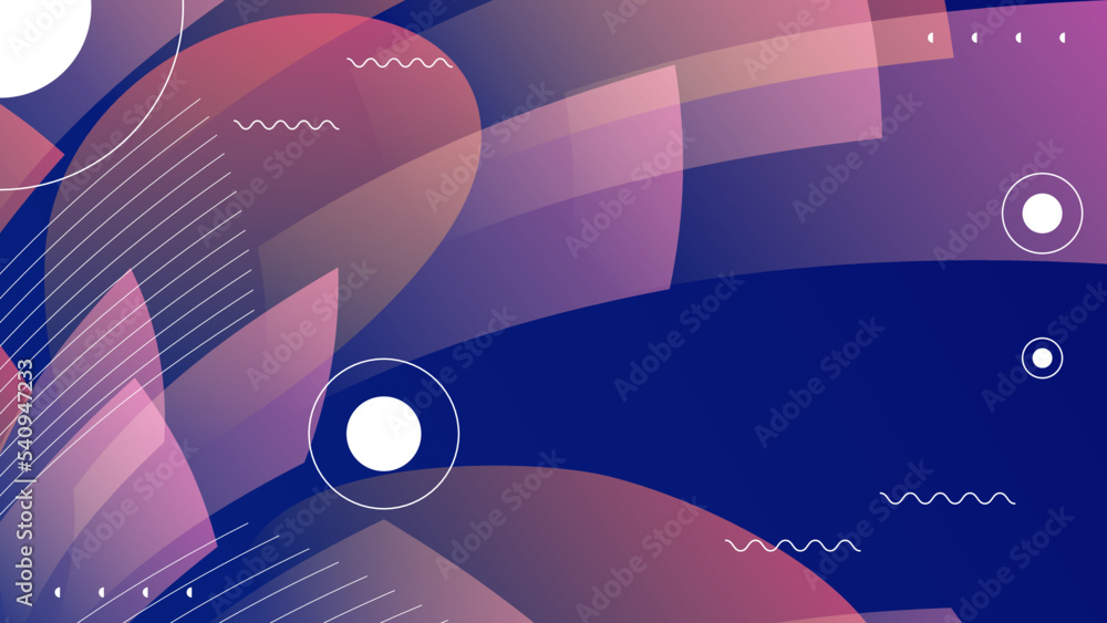 Abstract dynamic colourful background with geometric panel and memphis style