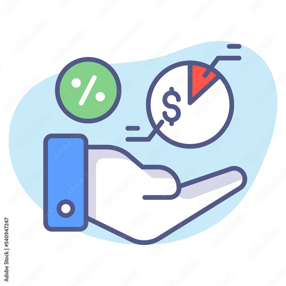 interest rate icon, graph with percent of interest rate. web design, templates, infographics flat line icon symbol. interest rate icon, graph with percent of interest rate. web design, templates, infographics flat line icon symbol.