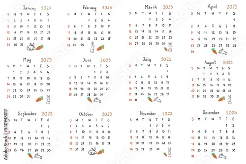 calendar 2023 new years illustration