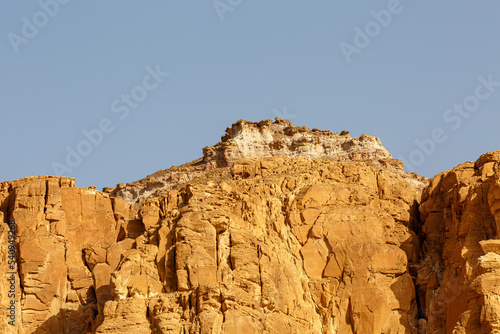 View to Sinai desert with hills and empty blue sky