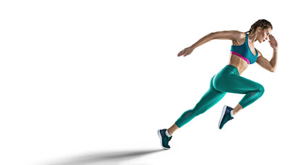 Sports transparent background. Runner on the start.	