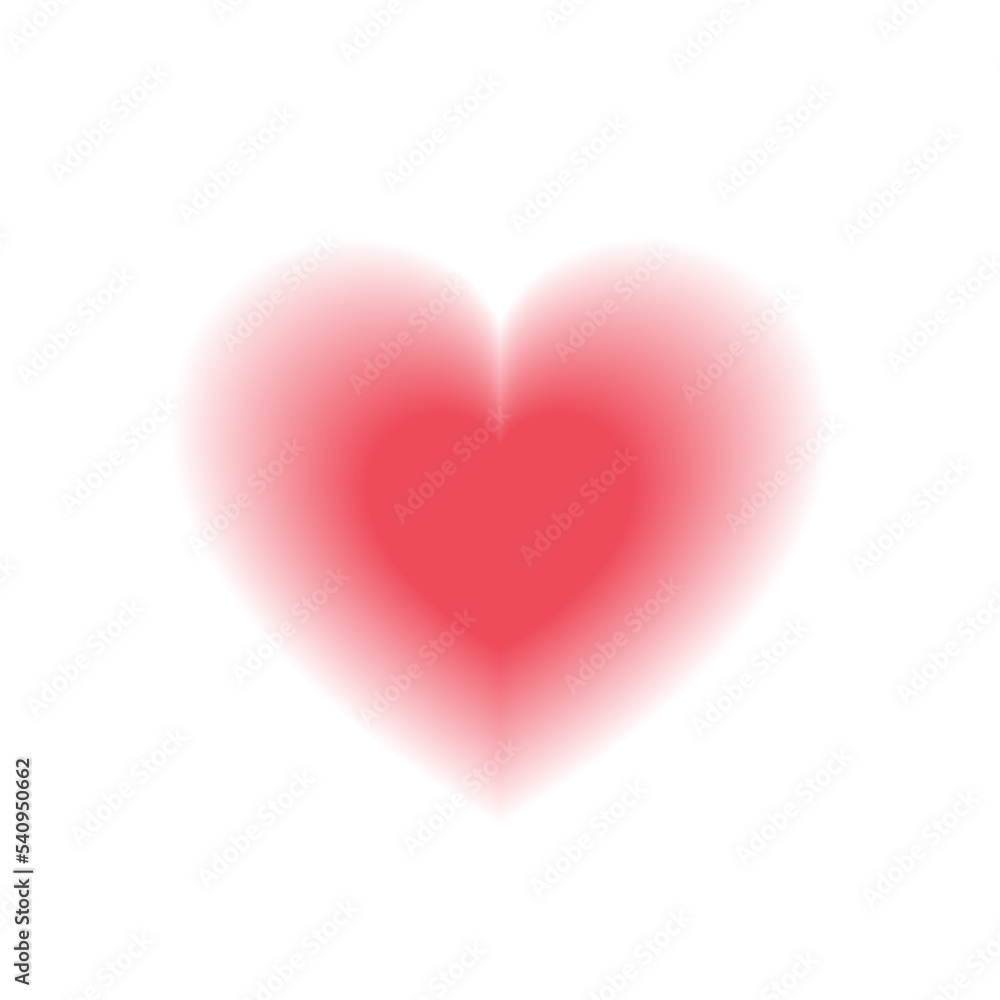 Heart icon. Isolated on white vector illustration with blur effect