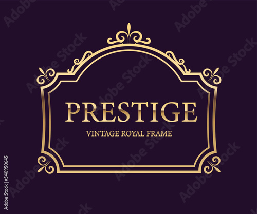 Beautiful golden classical prestige royal style decorative vector frame