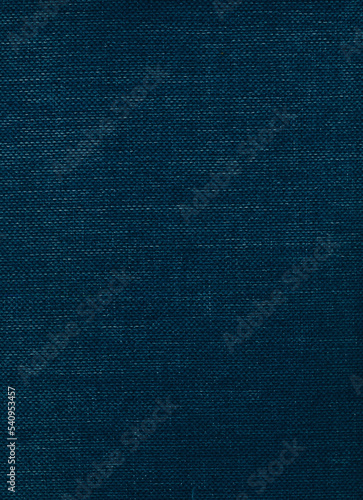 Grain texture. Abstract background. Rough woven structure. Blue color fabric fiber ornament dark illustration copy space wallpaper.