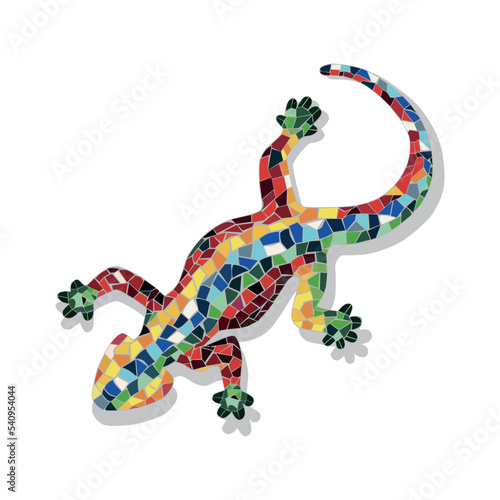 Canvastavla Beautiful colorful lizard. Vector illustration