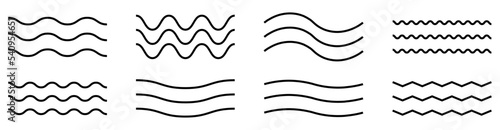 Waves line set. Vector illustration isolated on white background
