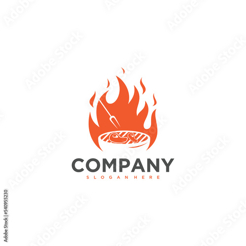 Logo template for barbecue restaurant
