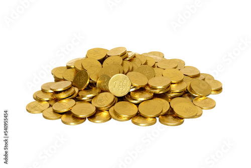 Obraz na płótnie Chocolate coins in 1 euro w salonie