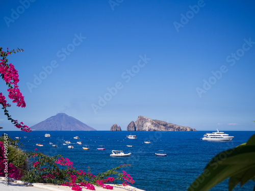 Stromboli island in the sea photo