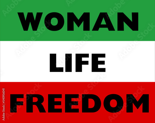 Freedom for women in Iran. Protest concept. Union, struggle, feminist movement. Woman life freedom. photo