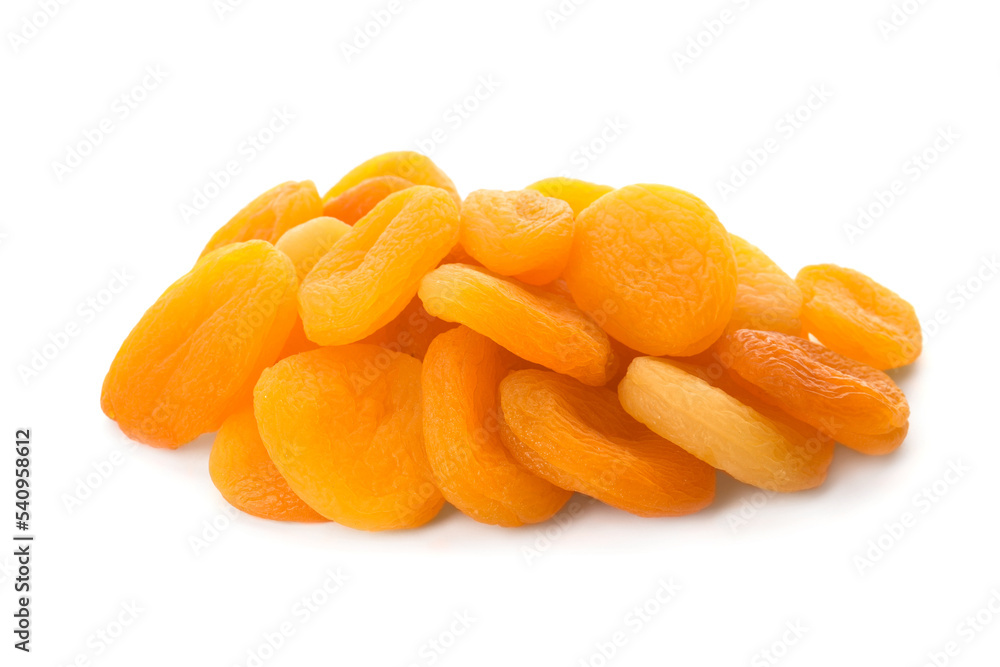 Pile of tasty apricots on white background. Dried fruits Pile of tasty apricots on white background. Dried fruits