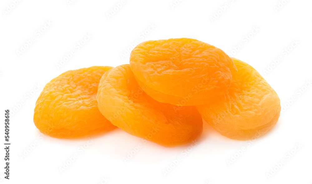 Pile of tasty apricots on white background. Dried fruits Pile of tasty apricots on white background. Dried fruits