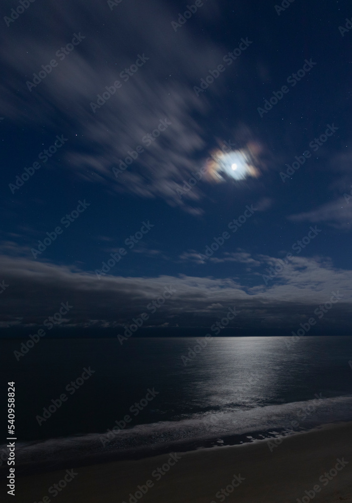 Fototapeta premium Colorful moon over Myrtle Beach