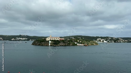King´s Island in Menorca’s  natural bay, Balearic Islands, Spain. Timelapse. photo
