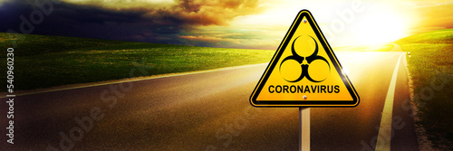 Print op canvas Corona virus background, pandemic risk concept. 3D illustration