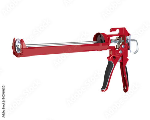 Vector Illustration Sealant Gun Caulking Gun isolated on white background. Carpentry tools.