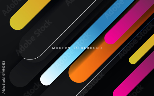 abstract black with colorful rounded overlap shape decoration background. eps10 vector