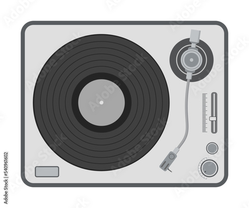 Vinil Record Player vector illustration. Turntable illustration. Flat design. 