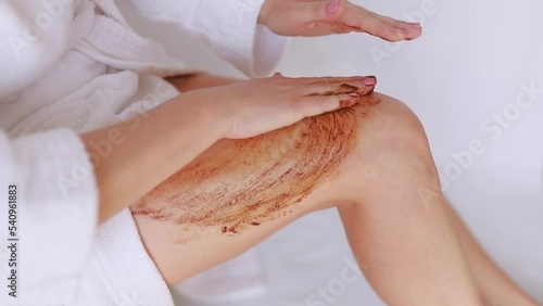 Coffee body scrub. Body care at home. Anti-cellulite treatments