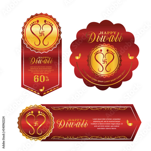  Goddess Laxmi's footprint banner, sticker, and card