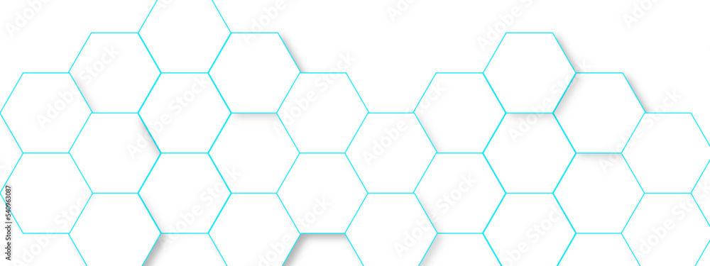 Abstract white and blue geometric hexagon background with shadow. Hexagonal pattern background. Vector illustration. Abstract white and blue geometric hexagon background with shadow. Hexagonal pattern background. Vector illustration.