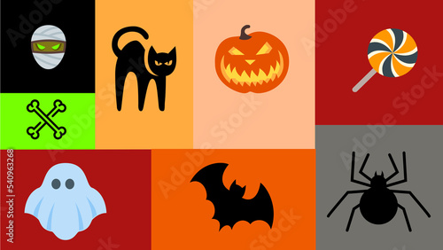 halloween icons set