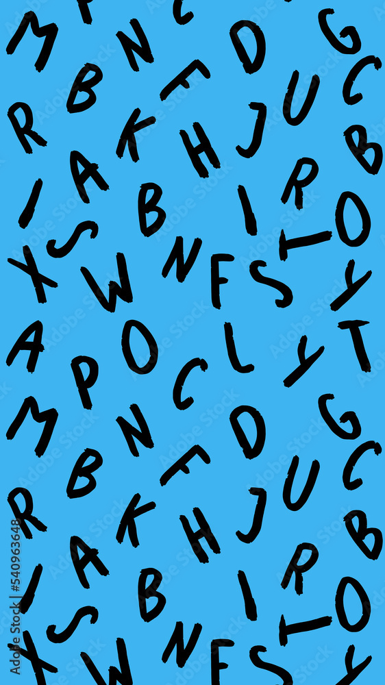 template with the image of keyboard symbols. set of letters. Surface template. blue background. Vertical image. template with the image of keyboard symbols. set of letters. Surface template. blue background. Vertical image.