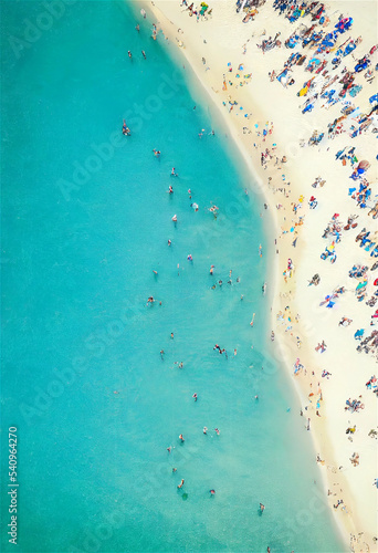 People at the Beach aerial view