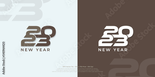 Happy new year 2023 bold logo design vector illustration