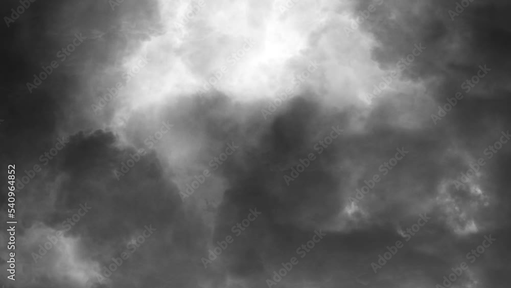 thunderstorms and lightning strikes in the gray clouds