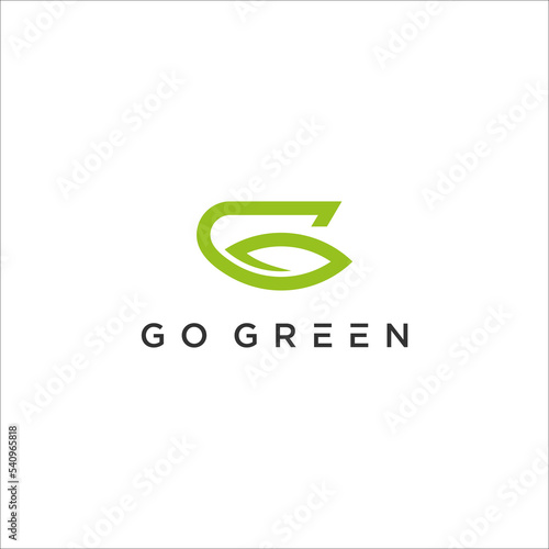 initials G and leaves for the go green logo