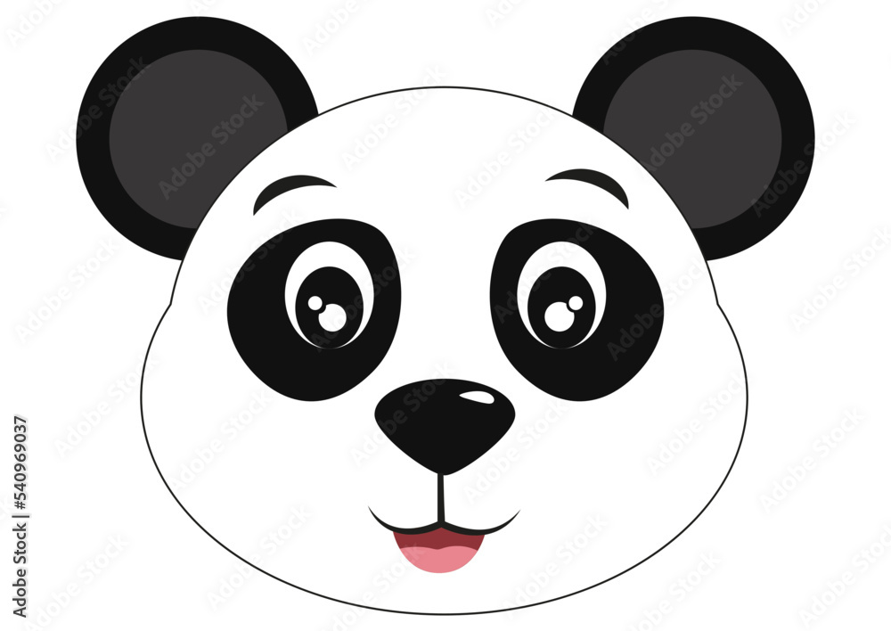 Icon of Cute Panda Face. Animals. Vector Panda Bear Face Icon of Cute Panda Face. Animals. Vector Panda Bear Face