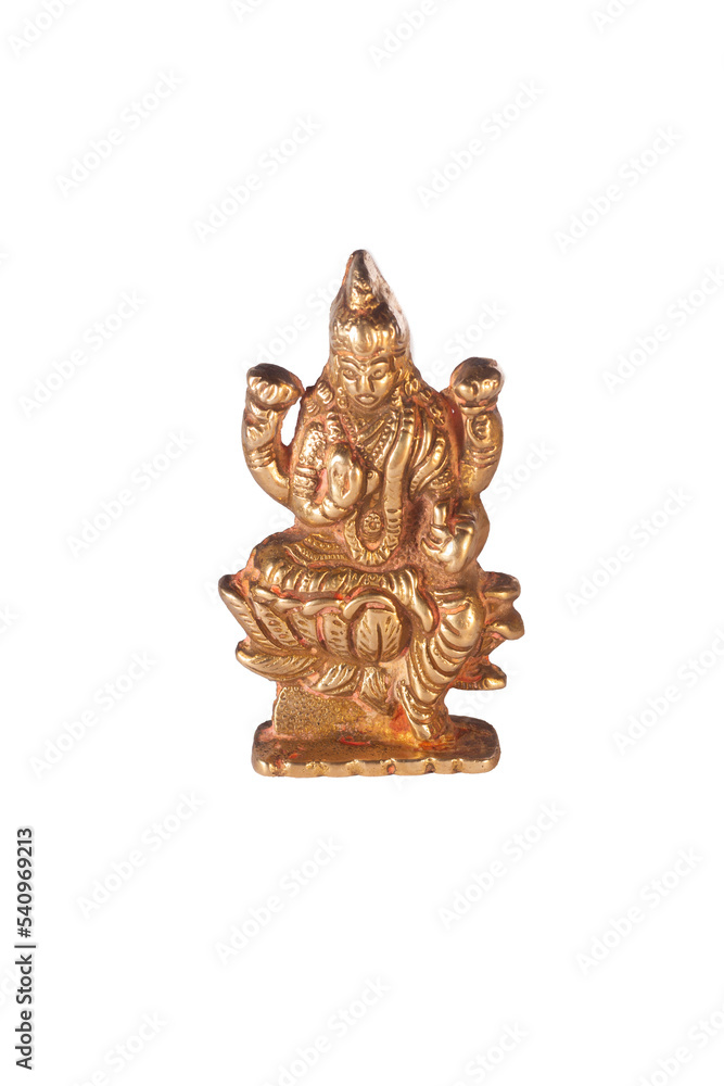 goddess laxmi golden statue isolated on white background goddess laxmi golden statue isolated on white background