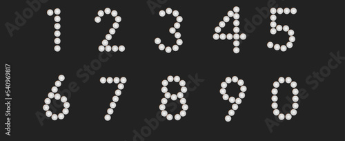 numbers, pearl, Luxury Numerals